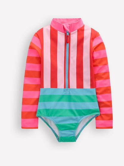 Boden Red Long-Sleeved Swimsuit