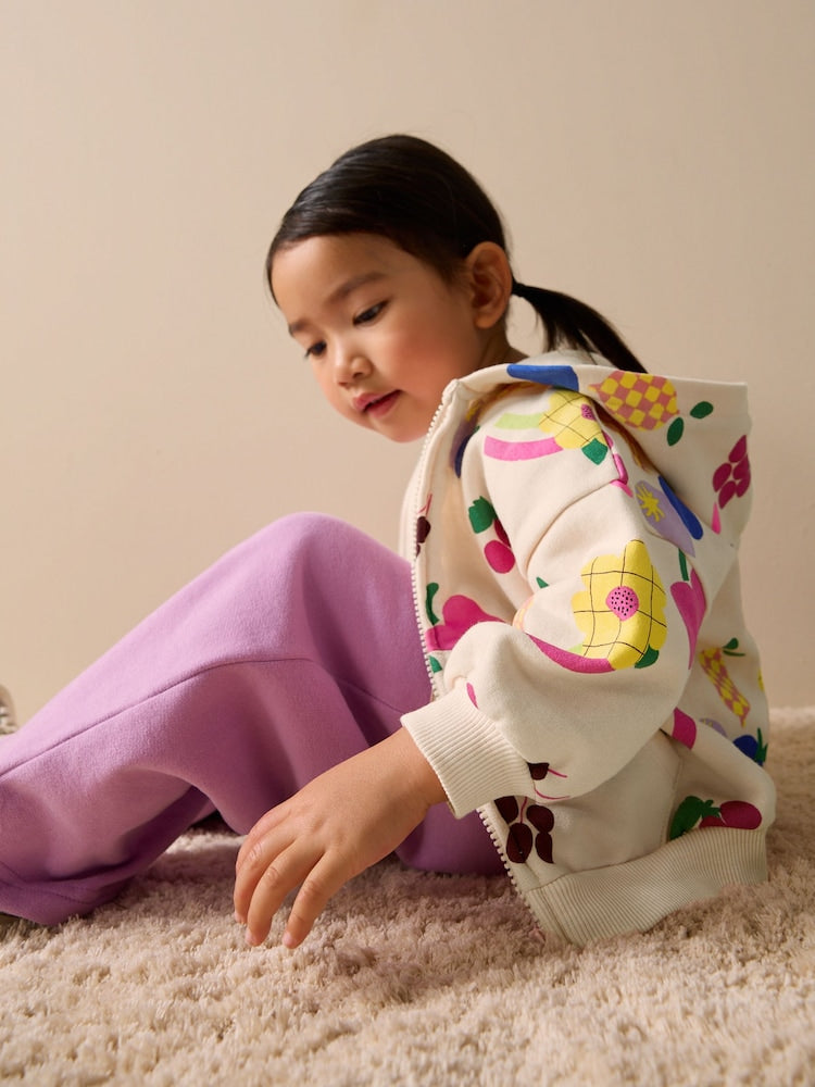Cream Fruit Zip Through Hoodie (3mths-7yrs)