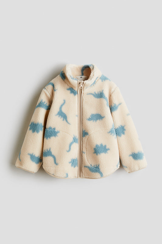 Blue Dino Teddy Fleece Jacket