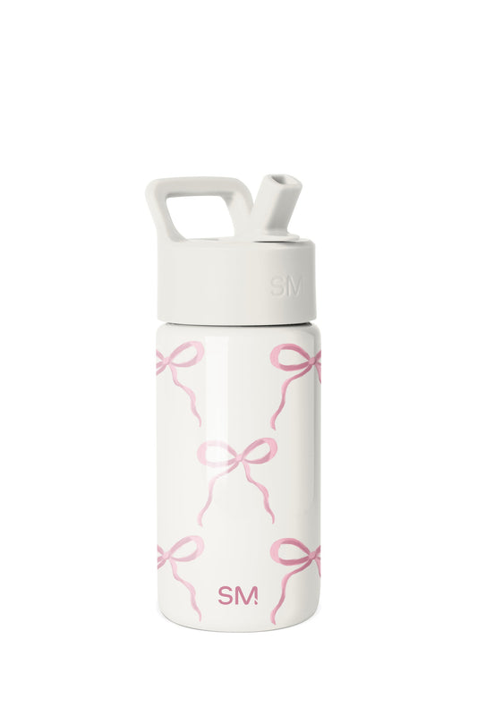 Summit Kids Water Bottle with Straw Lid, Bows