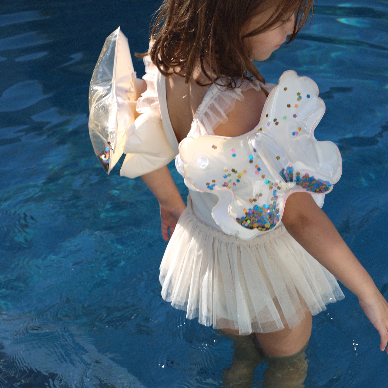 Kids Inflatable Arm Bands Cotton Candy Glitter