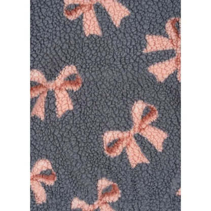 Sherpa Grey Bow Fleece Jacket