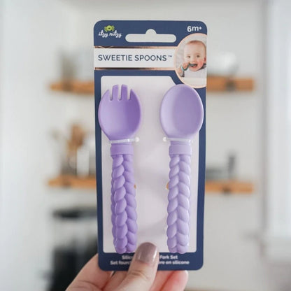 Sweetie Spoons™ - Silicone Baby Fork + Spoon Set