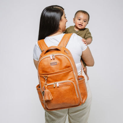 Cognac Boss Plus™ Backpack Diaper Bag