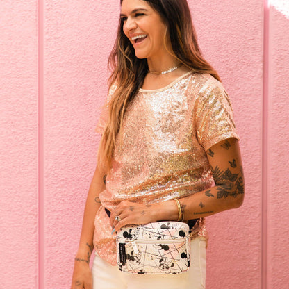 ADVENTURER BELT BAG IN SHIMMERY MINNIE MOUSE